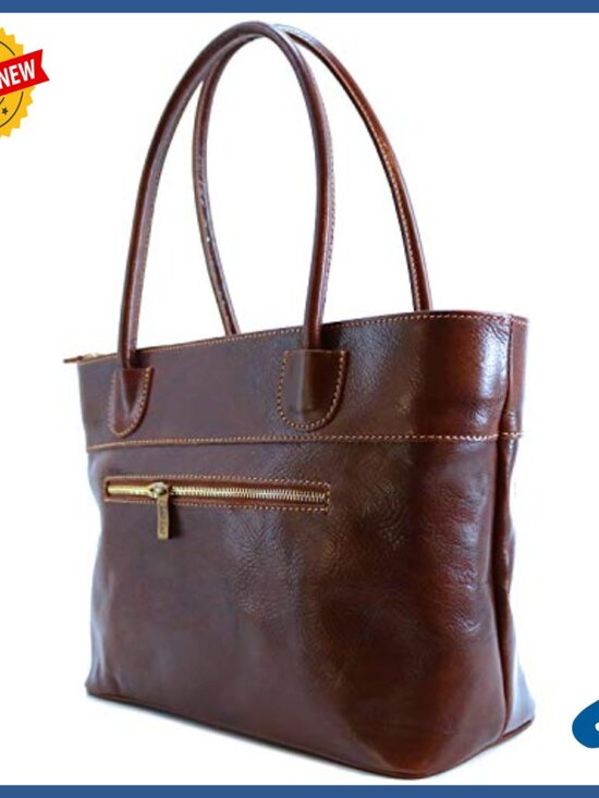 Italian Leather Shoulder Bag Satchel Purse with Removable Strap - Picture 2 of 6